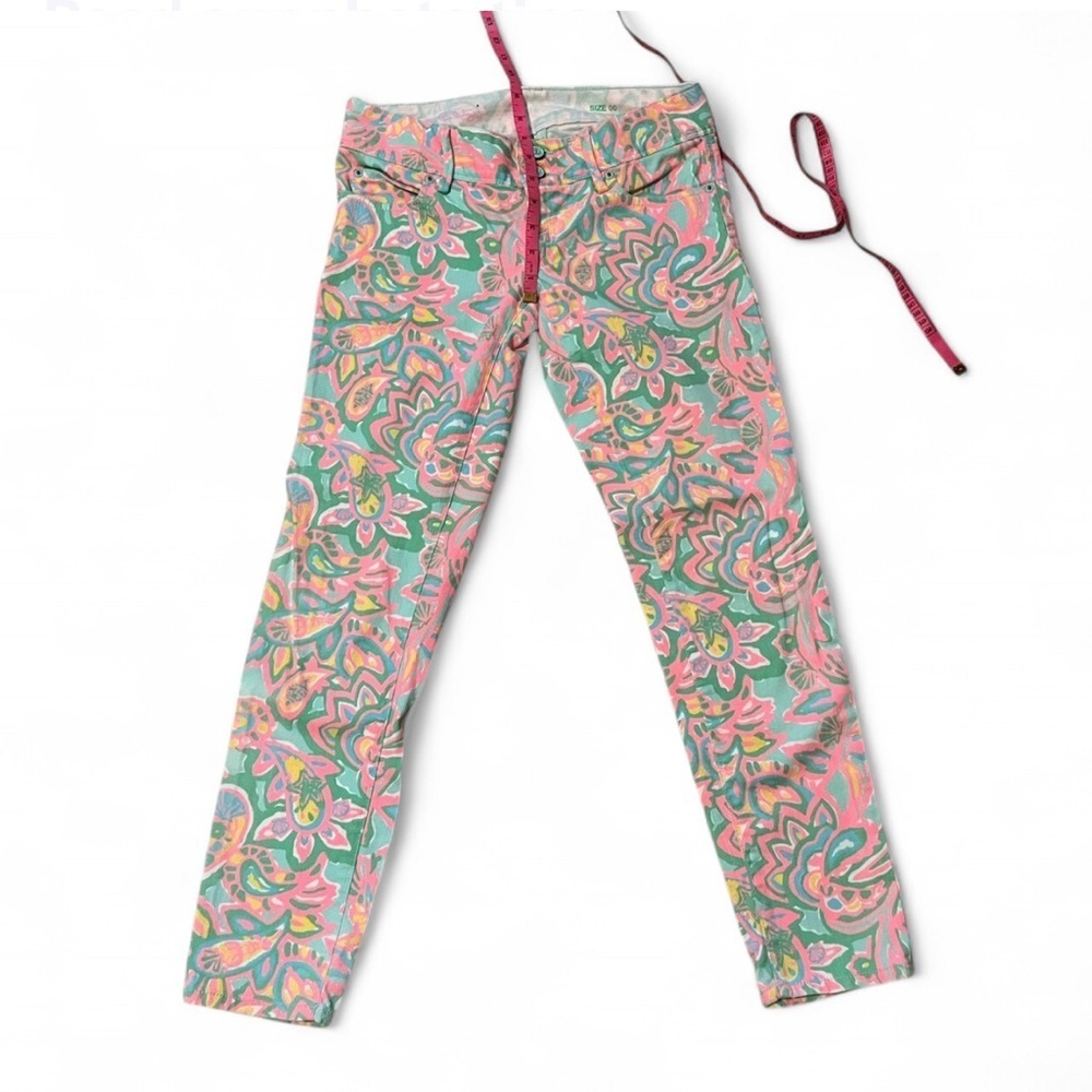 Lilly Pulitzer Worth Skinny Mini Jeans – Sand Bar Blue “Make A Splash” – Size 00 - Picture 9 of 15